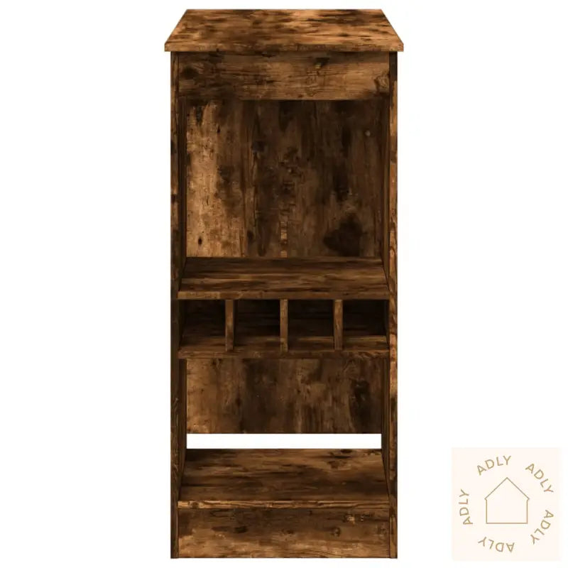 Barbord Med Stativer Røkt Eik 90X47,5X103,5 Cm Konstruert Tre