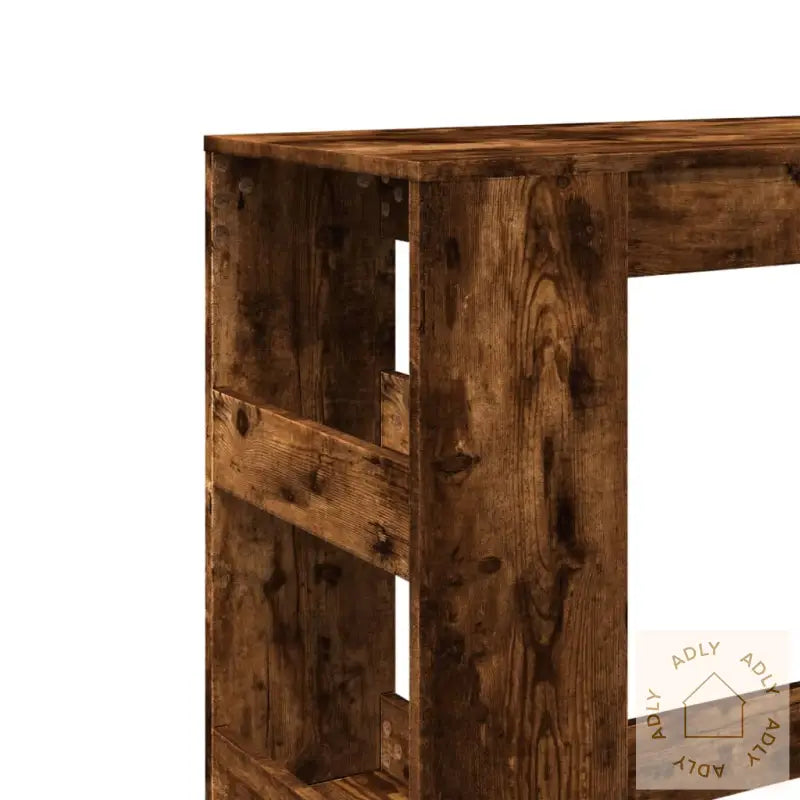 Barbord Med Stativer Røkt Eik 90X40X103,5 Cm Konstruert Tre