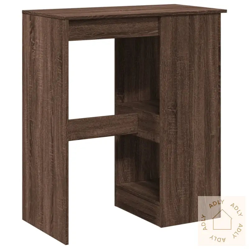 Barbord Med Stativer Brun Eik 90X47,5X103,5 Cm Konstruert Tre
