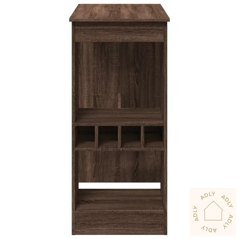 Barbord Med Stativer Brun Eik 90X47,5X103,5 Cm Konstruert Tre