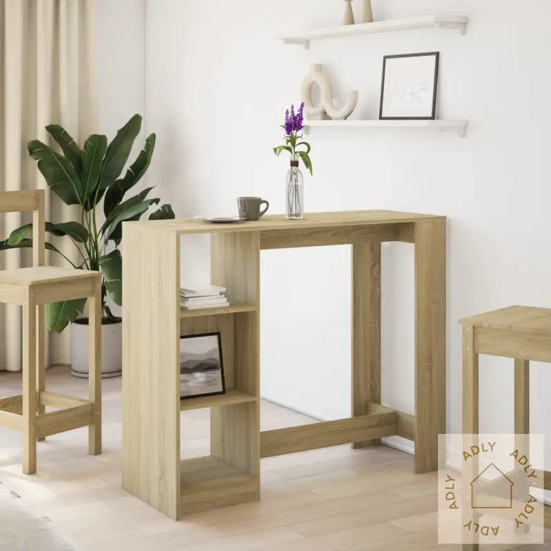 Barbord Med Hylle Sonoma Eik 124X46X103,5 Cm Konstruert Tre