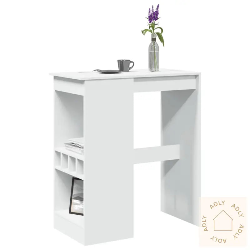 Barbord Med Stativer Hvit 90X47,5X103,5 Cm Konstruert Tre