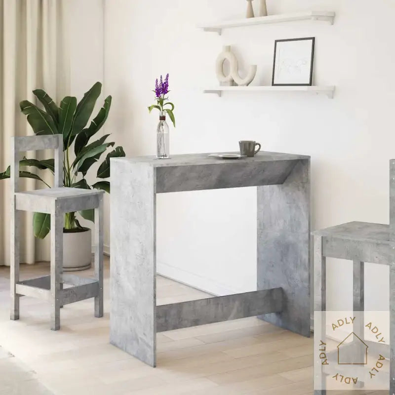 Barbord Betonggrå 102X50X103,5 Cm Konstruert Tre