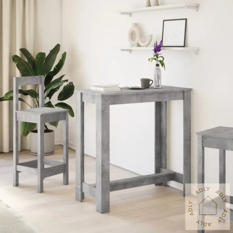 Barbord Betonggrå 102X50X103,5 Cm Konstruert Tre
