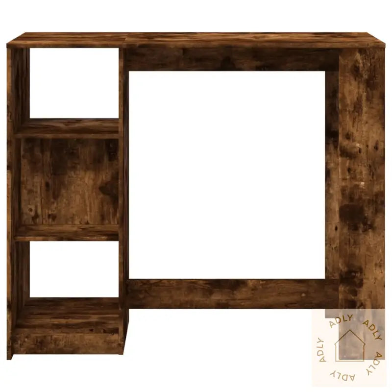 Barbord Med Hylle Røkt Eik 124X46X103,5 Cm Konstruert Tre