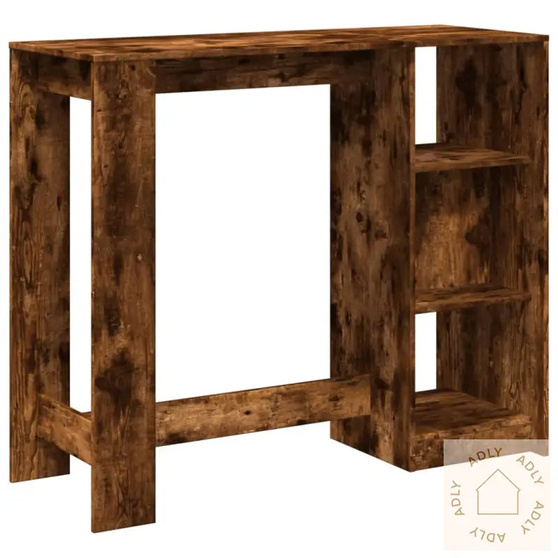 Barbord Med Hylle Røkt Eik 124X46X103,5 Cm Konstruert Tre