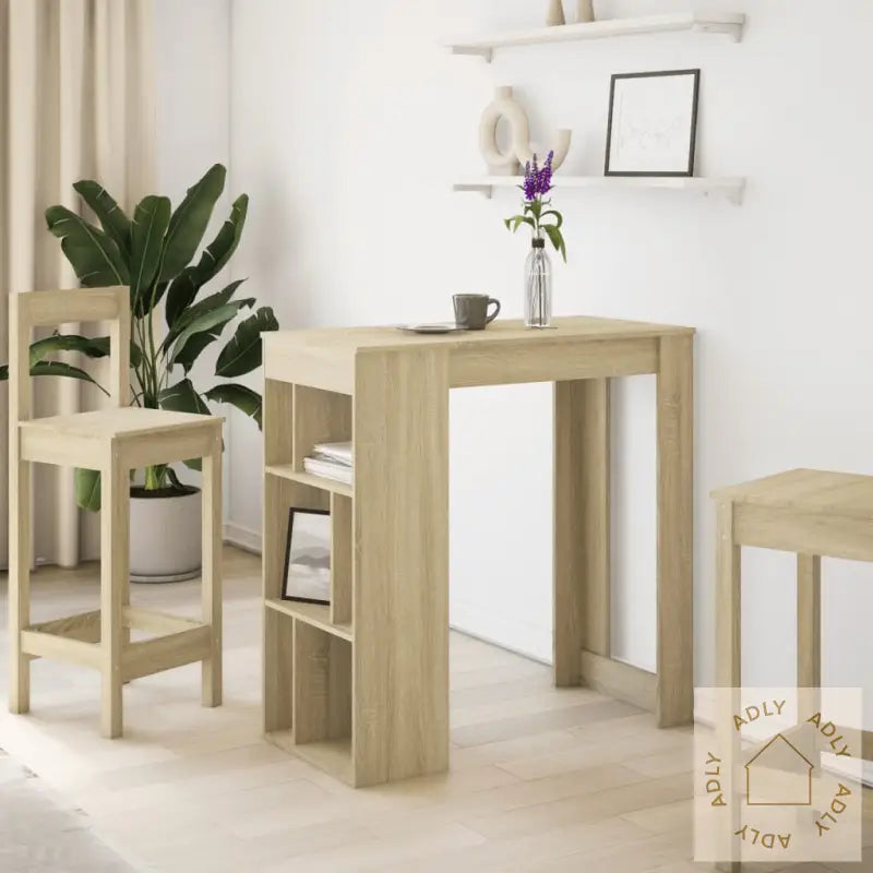 Barbord Med Stativer Sonoma Eik 102X50X103,5 Cm Konstruert Tre