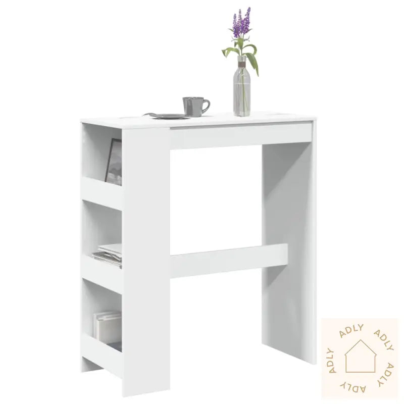 Barbord Med Stativer Hvit 90X40X103,5 Cm Konstruert Tre
