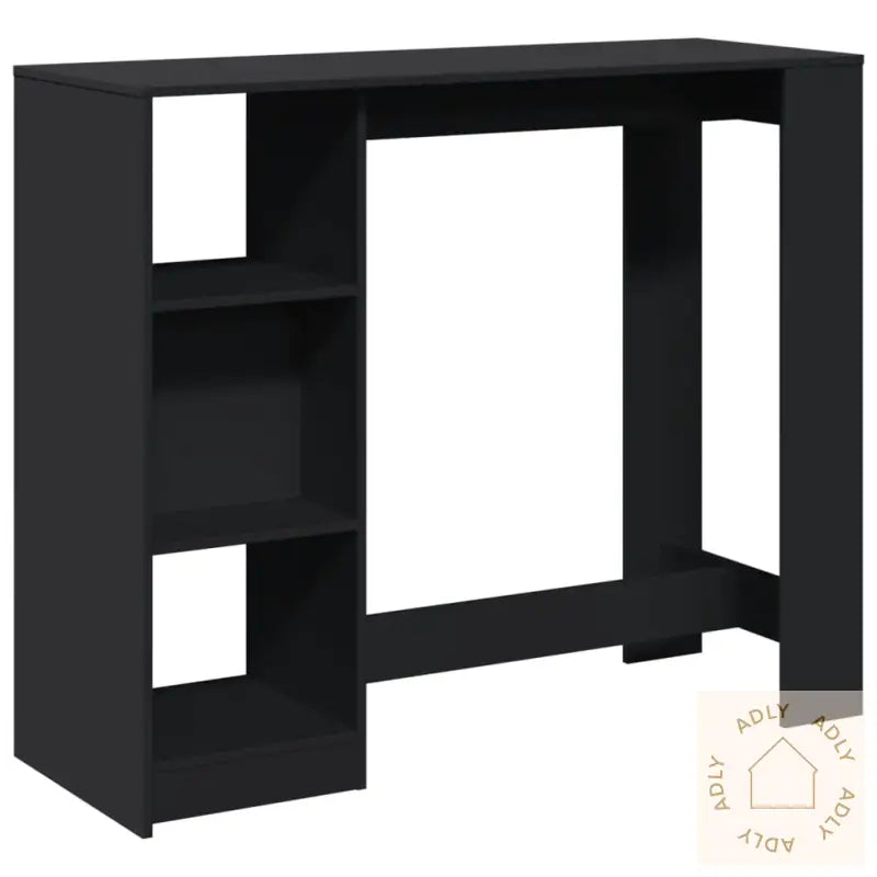 Barbord Med Hylle Svart 124X46X103,5 Cm Konstruert Tre