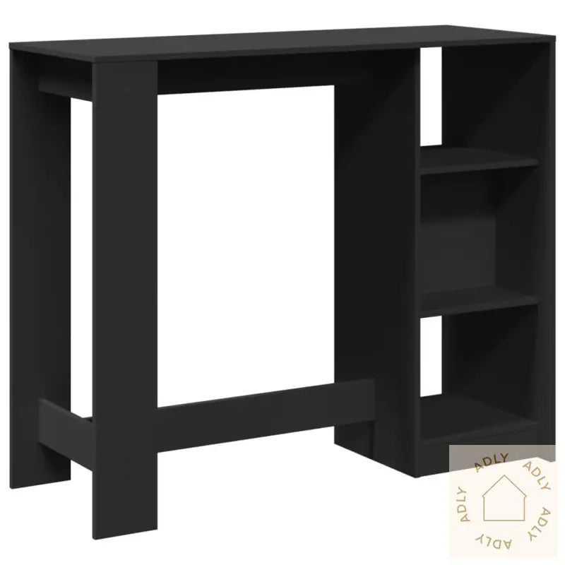 Barbord Med Hylle Svart 124X46X103,5 Cm Konstruert Tre