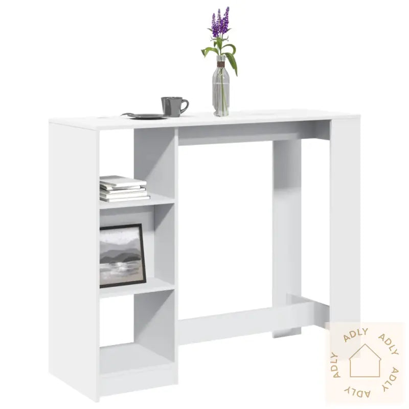 Barbord Med Hylle Hvit 124X46X103,5 Cm Sponplate