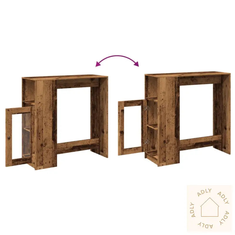 Barbord Med Stativer Gammelt Tre 101X40X103,5 Cm Konstruert Tre