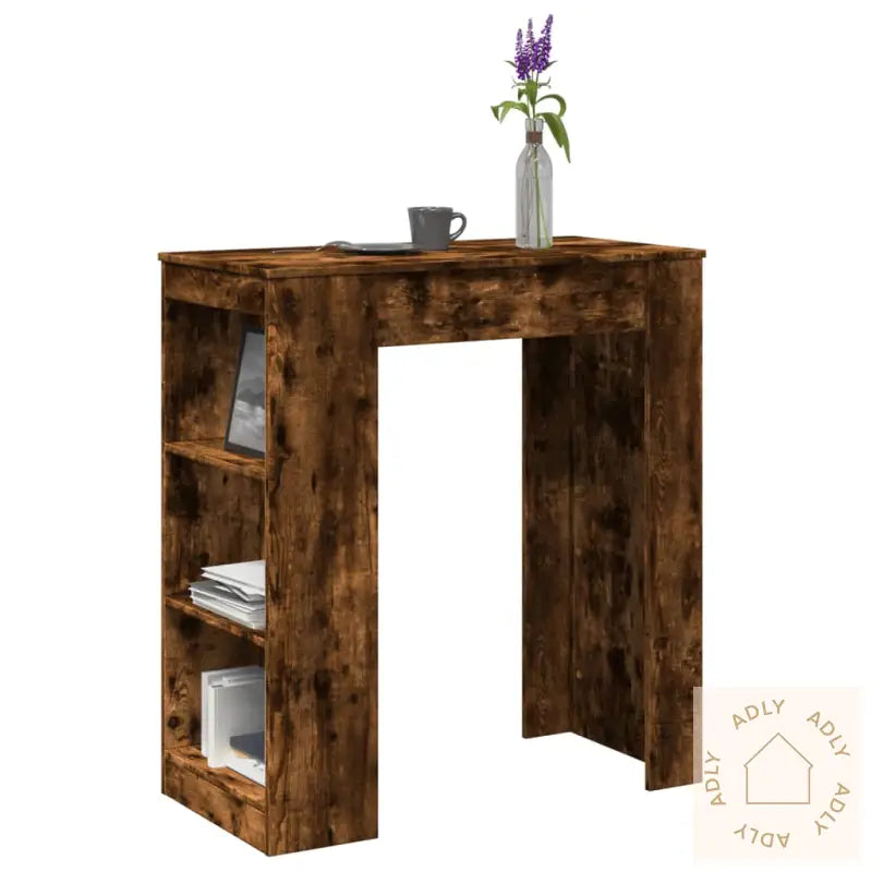 Barbord Med Stativer Røkt Eik 95X47X103,5 Cm Konstruert Tre