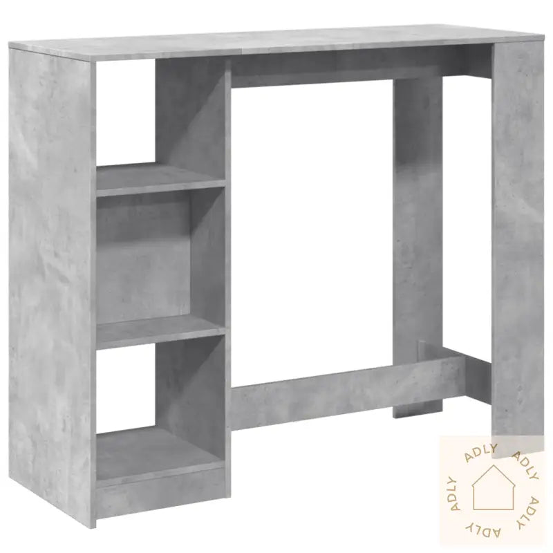 Barbord Med Hylle Betonggrå 124X46X103,5 Cm Konstruert Tre