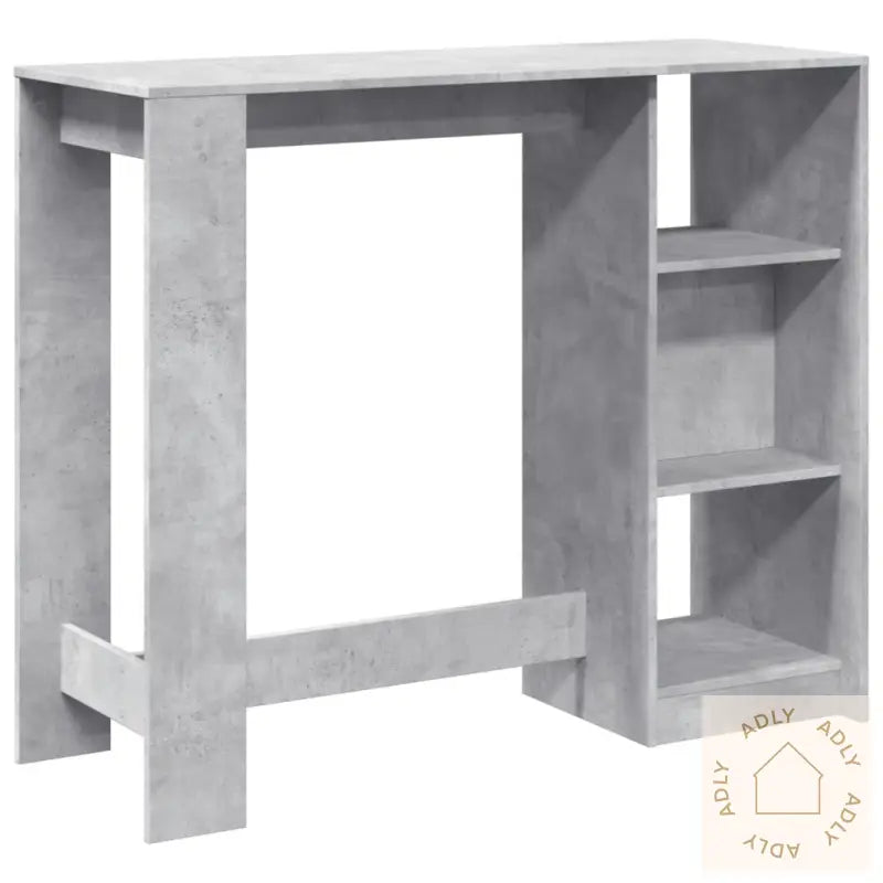 Barbord Med Hylle Betonggrå 124X46X103,5 Cm Konstruert Tre