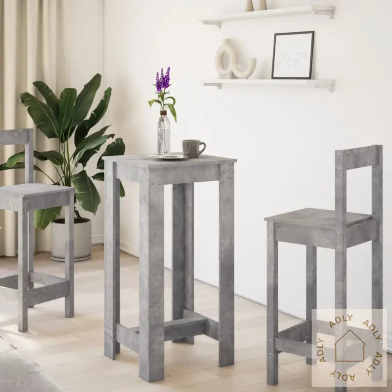 Barbord Betonggrå 51X50X103,5 Cm Konstruert Tre