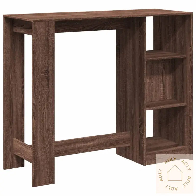 Barbord Med Hylle Brun Eik 124X46X103,5 Cm Konstruert Tre