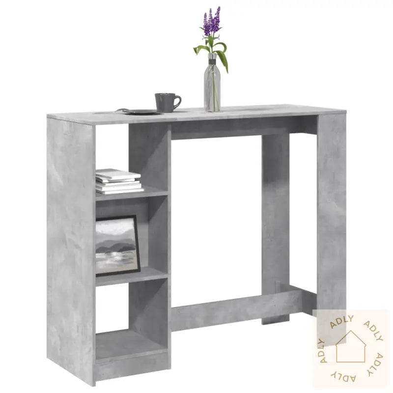 Barbord Med Hylle Betonggrå 124X46X103,5 Cm Konstruert Tre