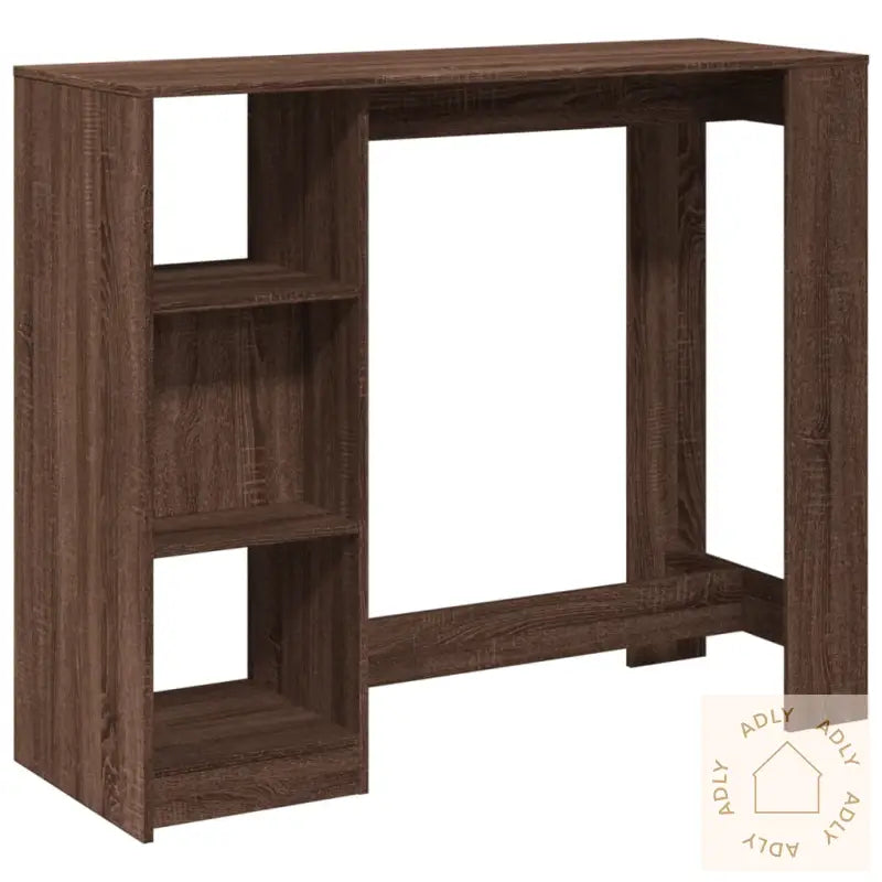Barbord Med Hylle Brun Eik 124X46X103,5 Cm Konstruert Tre