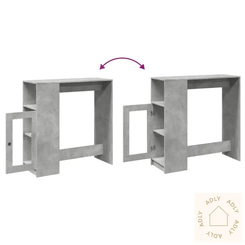 Barbord Med Stativer Betonggrå 101X40X103,5 Cm Konstruert Tre