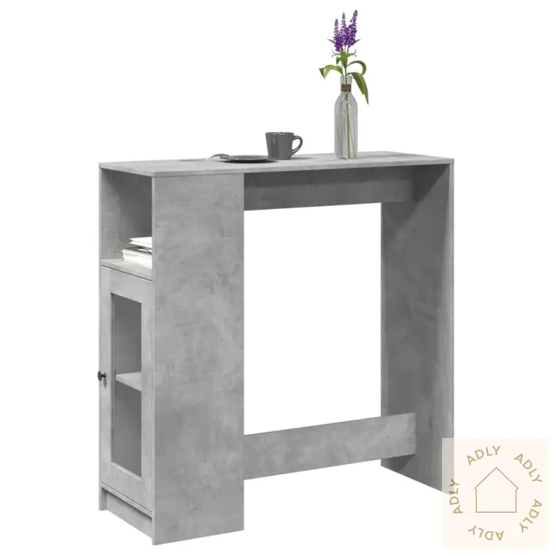 Barbord Med Stativer Betonggrå 101X40X103,5 Cm Konstruert Tre