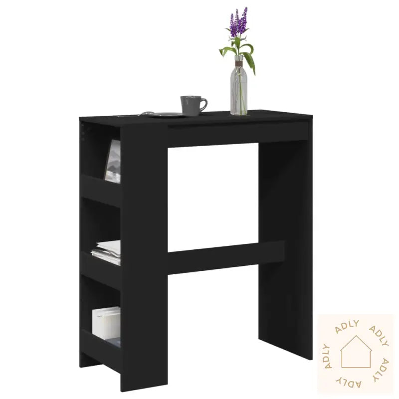 Barbord Med Stativer Svart 90X40X103,5 Cm Konstruert Tre