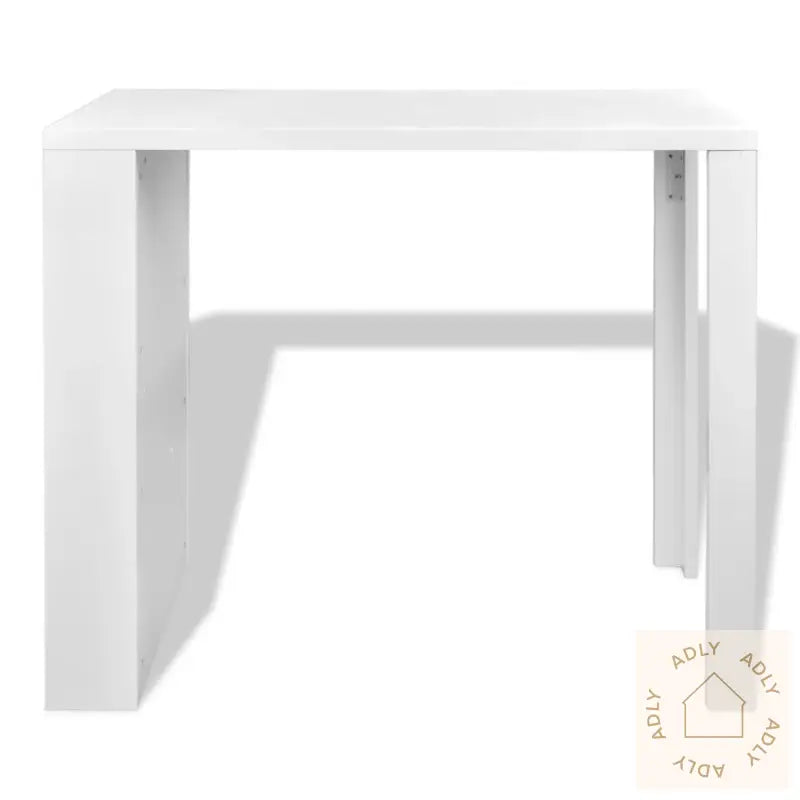 Barbord Mdf Med Vinstativ Høyglans Hvit