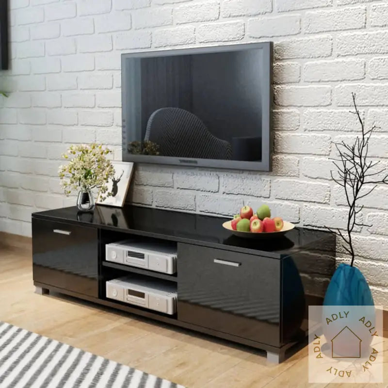 Tv-Benk Høyglans Svart 140X40,5X35 Cm
