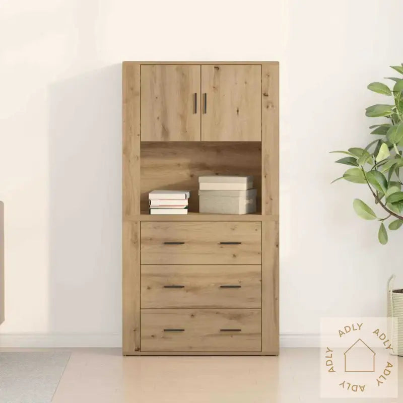 Høyhylle Artisan Oak 80X33X150 Cm Konstruert Tre