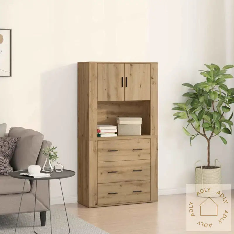 Høyhylle Artisan Oak 80X33X150 Cm Konstruert Tre