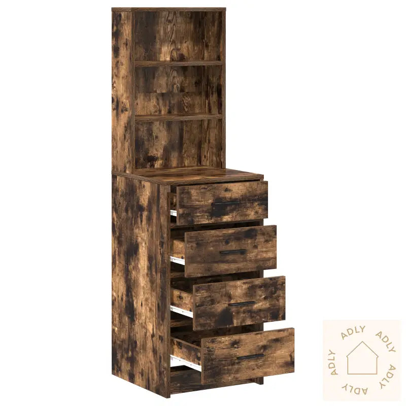 Høyskap Røkt Eik 40X41X135 Cm Konstruert Tre
