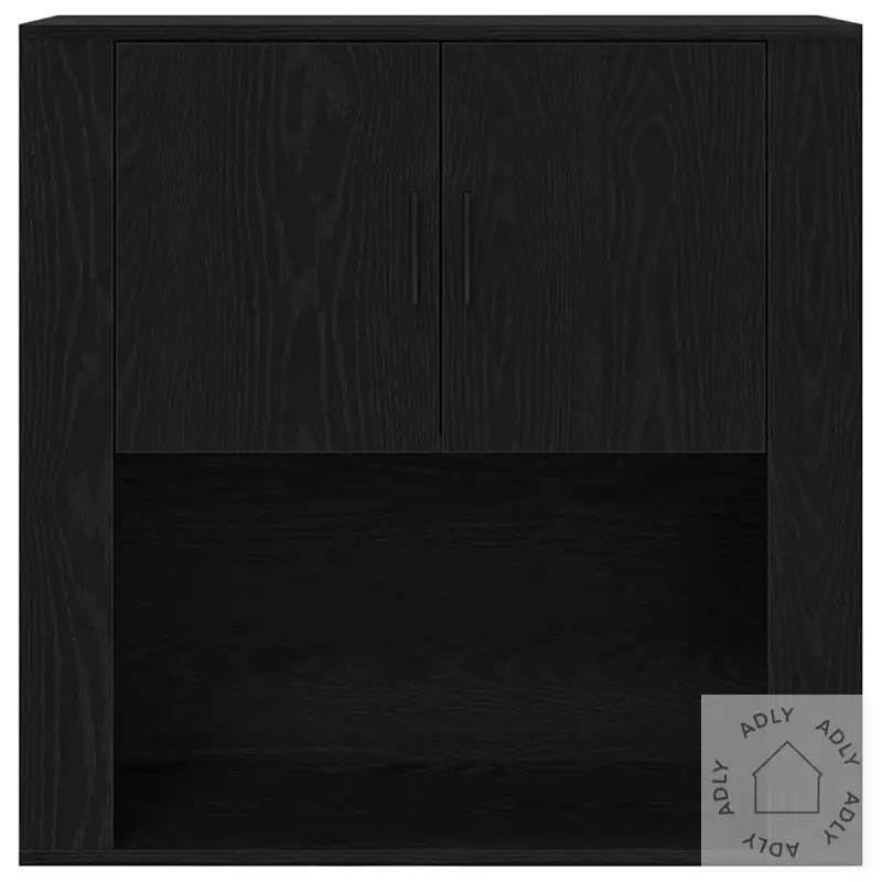 Høyskap Svart Eik 80X33X150 Cm Konstruert Tre