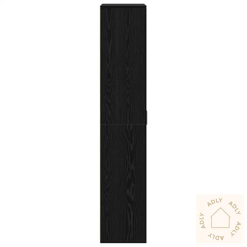 Høyskap Svart Eik 80X35X180 Cm Konstruert Tre