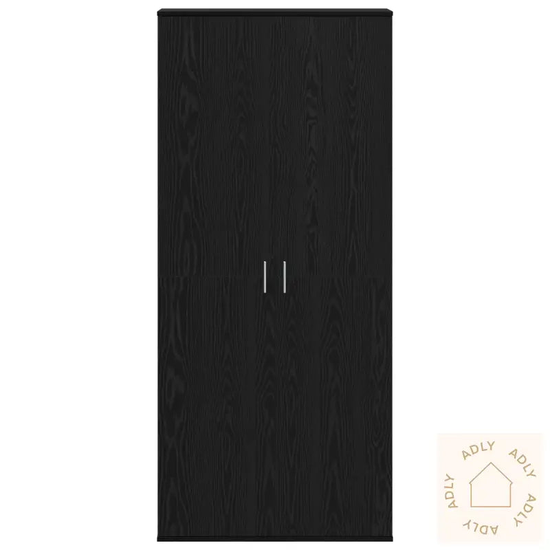 Høyskap Svart Eik 80X35X180 Cm Konstruert Tre