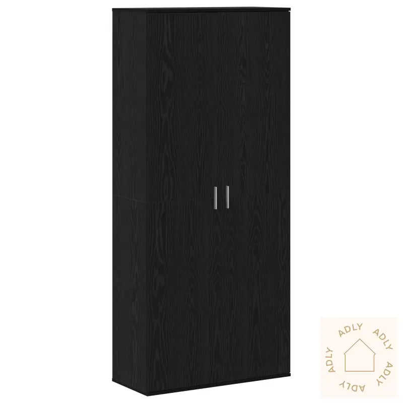 Høyskap Svart Eik 80X35X180 Cm Konstruert Tre