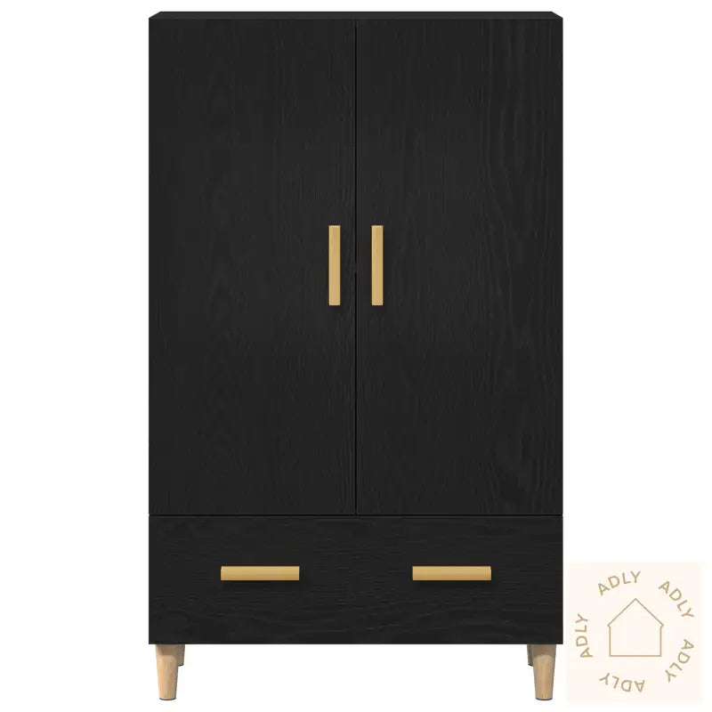 Høyskap I Svart Eik, 70X31X115 Cm, Laget Av Konstruert Tre