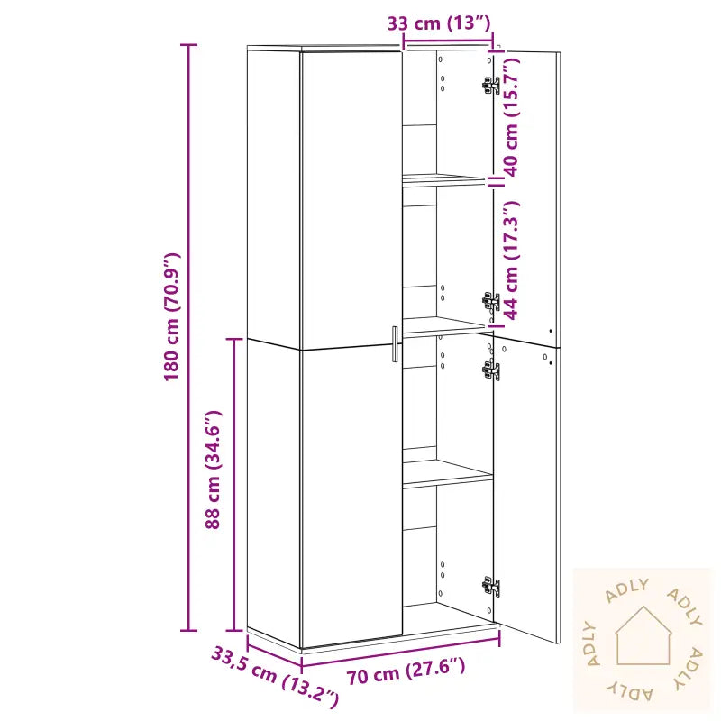 Høyskapskap Gamle Tre 70X35X180 Cm Sponplate