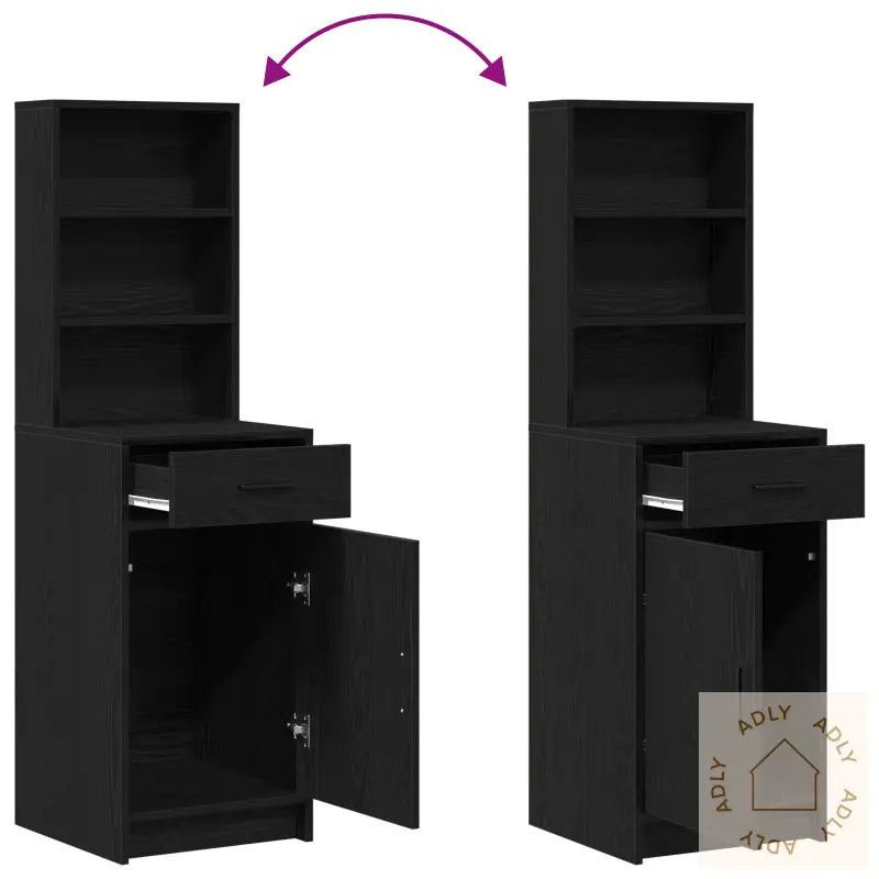 Høyt Skap I Svart Eik - 40X41X135 Cm, Laget Av Konstruert Tre