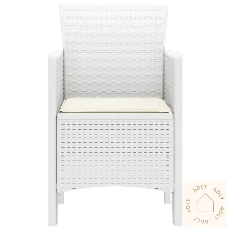 Hage Stoler Med Puter 4 Stk Hvit Poly Rattan