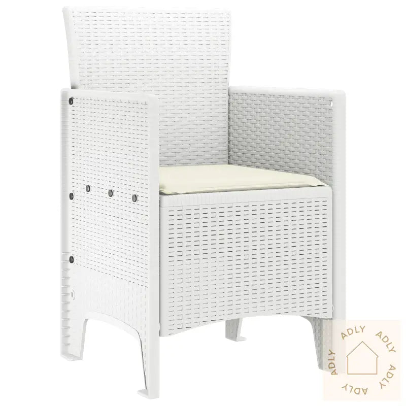 Hage Stoler Med Puter 4 Stk Hvit Poly Rattan