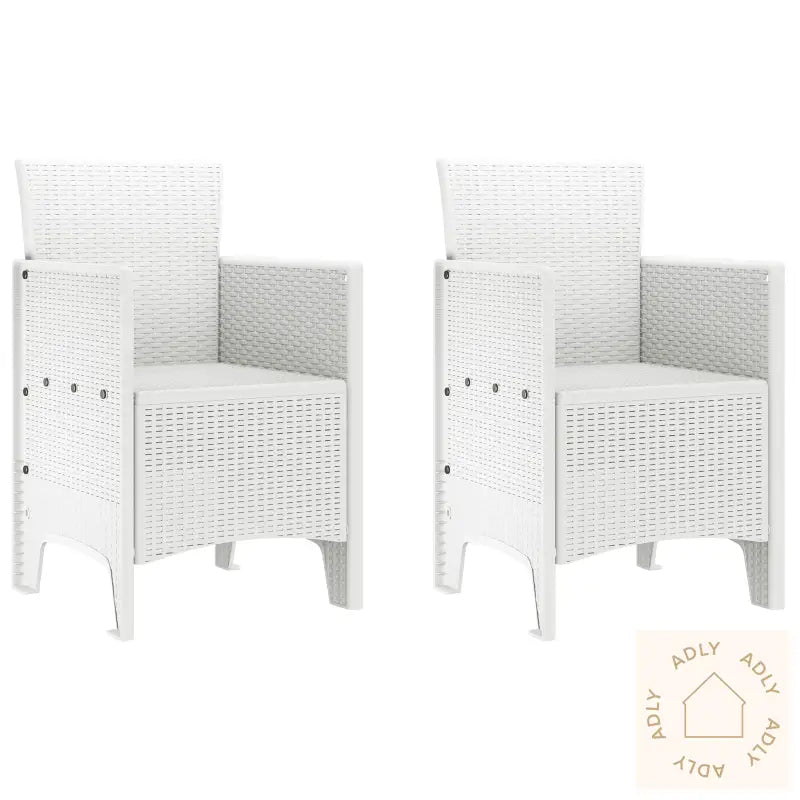 Hagemøbler 2 Stk Hvit Poly Rattan