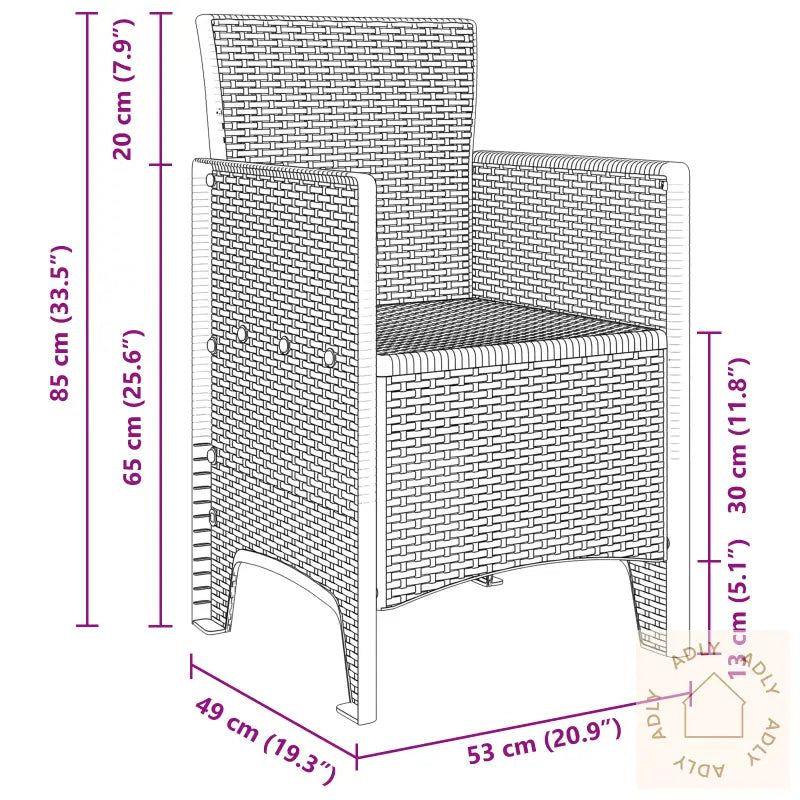 Hagemøbler 2 Stk Hvit Poly Rattan