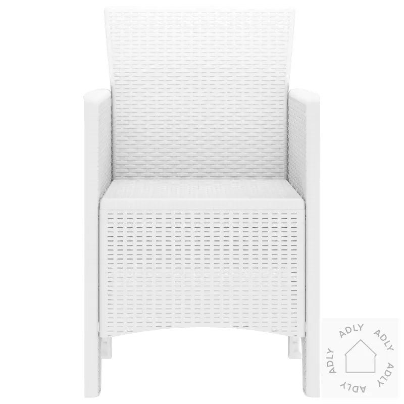Hagemøbler 2 Stk Hvit Poly Rattan