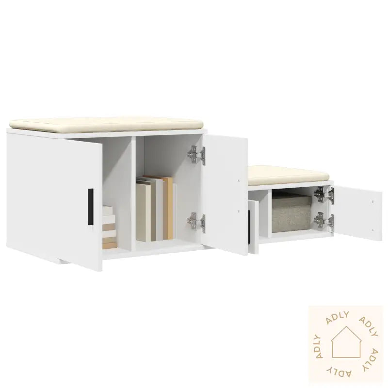 Oppbevaringsskap Hvit 103X41X40 Cm Laget Av Ingeniørtre