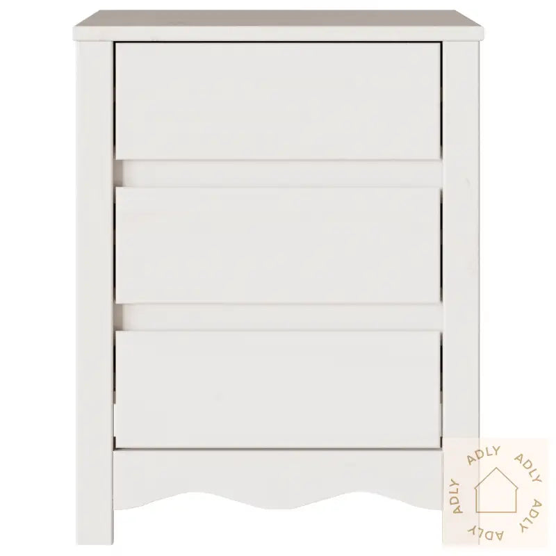 Nattbord &quot;Drammen&quot; Hvit 45X35X56 Cm Massivt Tre Furu