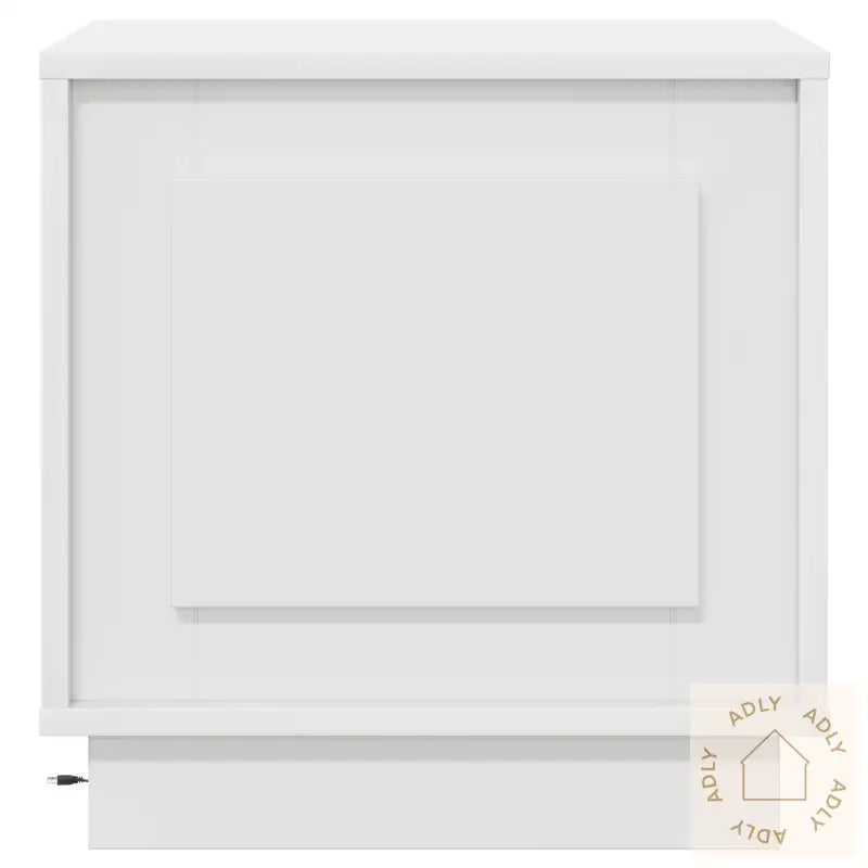 Nattbord Med Led-Lys Hvit 44X34,5X45 Cm