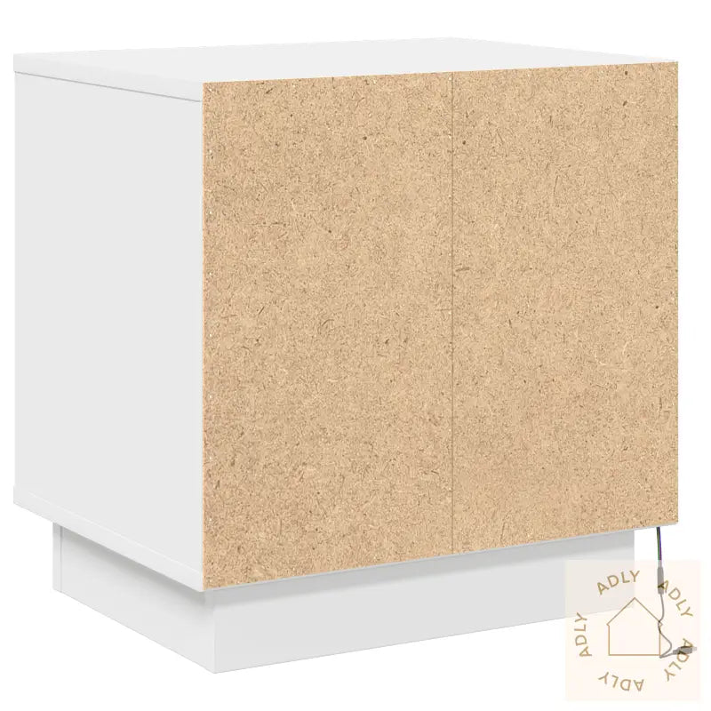 Nattbord Med Led-Lys Hvit 44X34,5X45 Cm