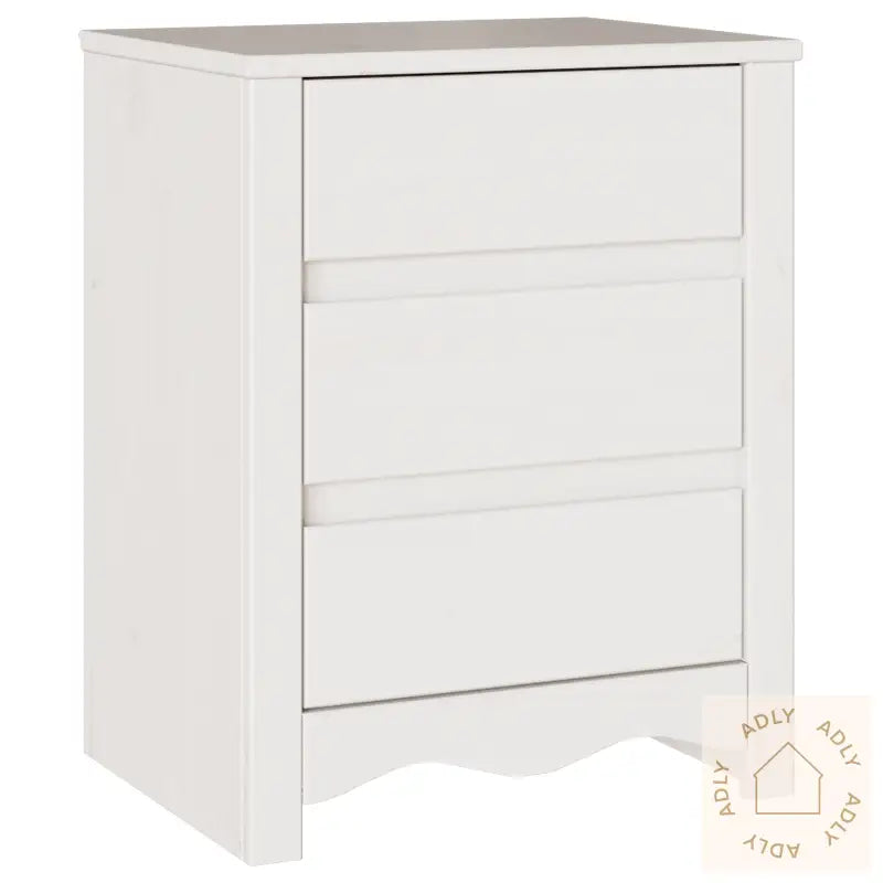 Nattbord &quot;Drammen&quot; Hvit 45X35X56 Cm Massivt Tre Furu