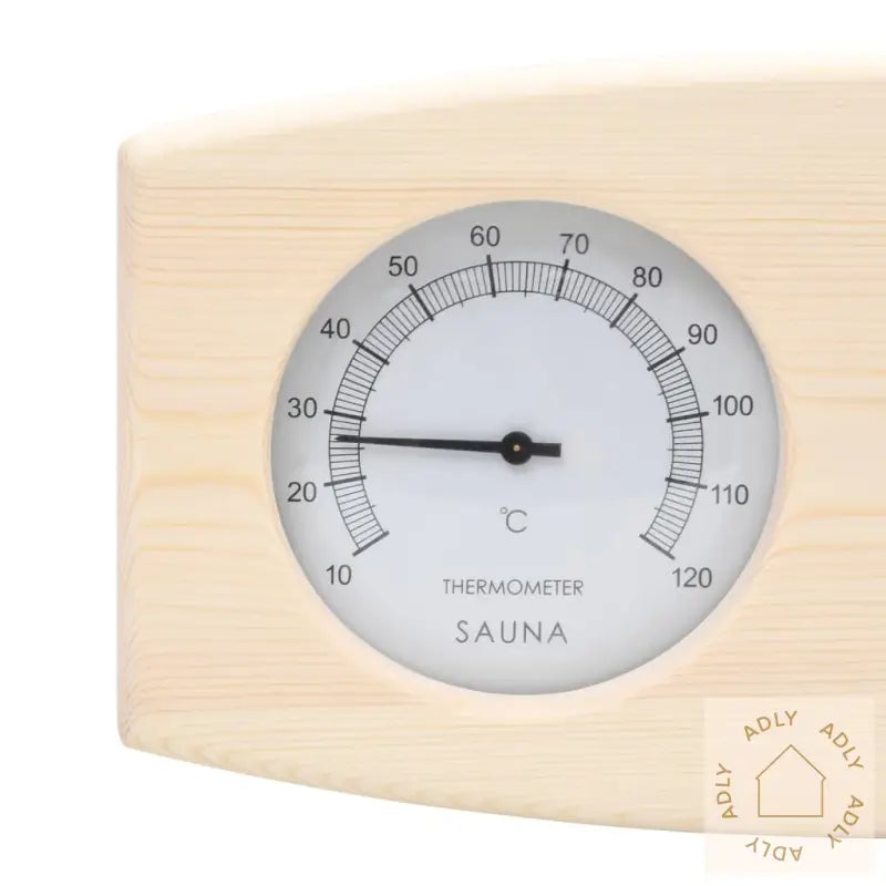 2-I-1 Hygrometer Og Timeglass Til Badstue Heltre Furu