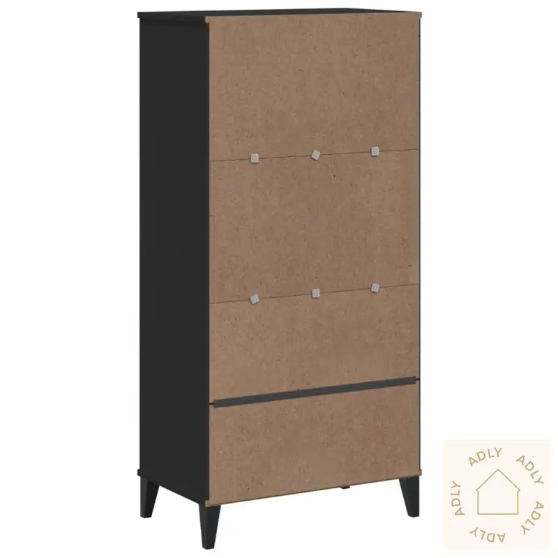 Bokhylle Viken Svart 60X35X123 Cm Konstruert Tre